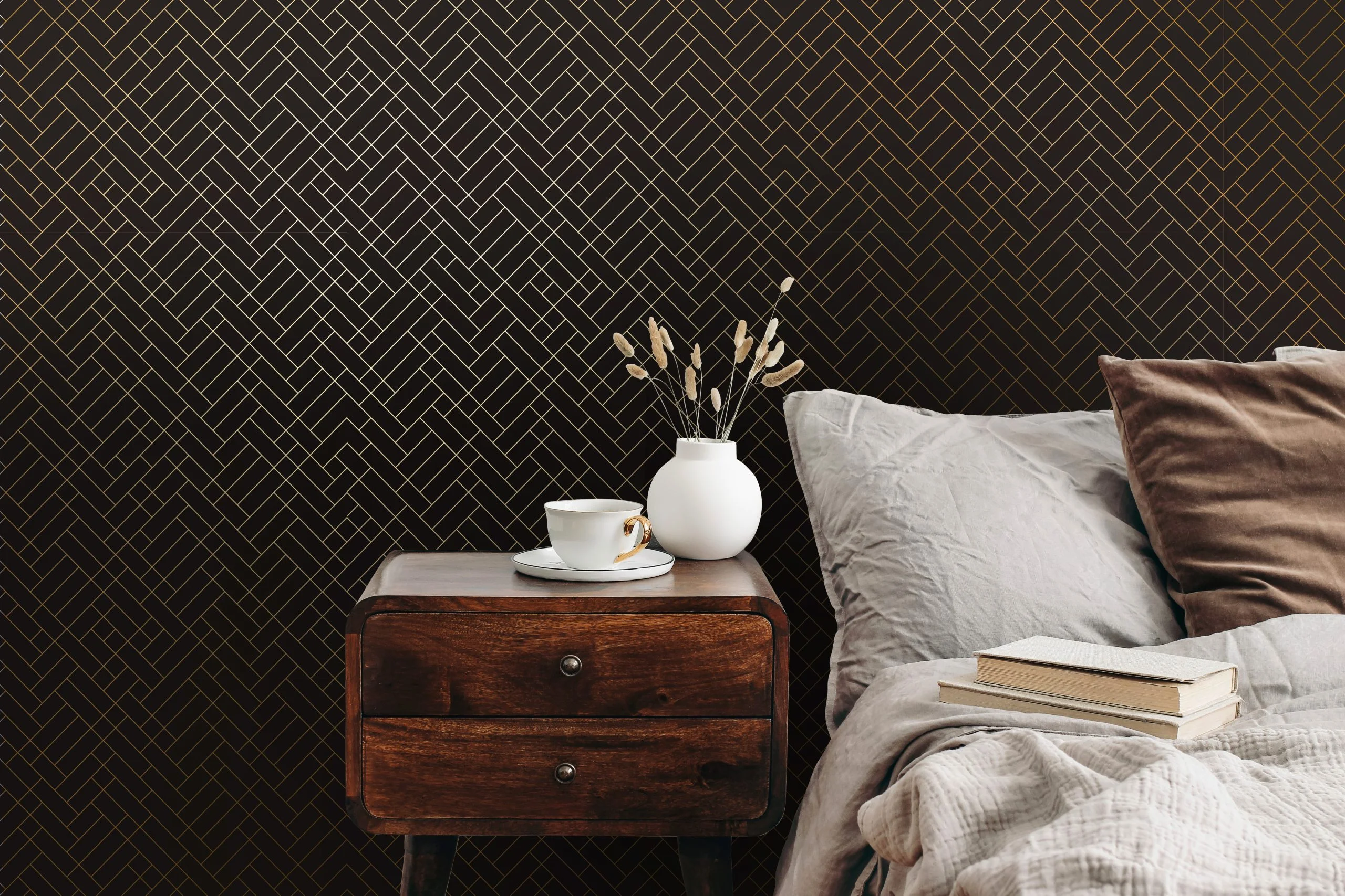 Tapet-Cafe-Tile-gold-brown-1