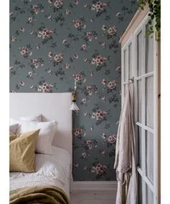 Kristina-387-08-duro-swenden-fleurs-rose- vert-murs