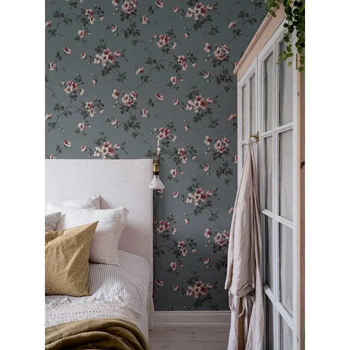 Kristina-387-08-duro-swenden-fleurs-rose- vert-murs